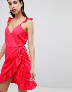 Платье с запахом и оборками Vila - Красный