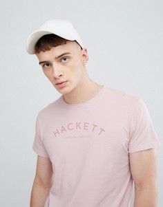 Розовая классическая футболка с логотипом Hackett Mr. - Розовый