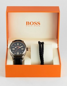 Подарочный набор из часов с черным ремешком и браслета BOSS Orange By Hugo Boss - Черный