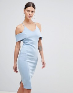 Платье-футляр с открытыми плечами Vesper - Синий
