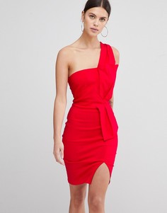 Платье-футляр на одно плечо Vesper - Красный