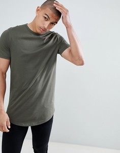 Футболка хаки с закругленным краем River Island - Зеленый