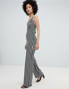 Комбинезон в полоску с широкими штанинами Miss Selfridge - Мульти