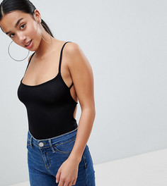 Боди с бретельками и открытой спиной Boohoo Petite - Черный