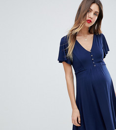 Чайное платье на пуговицах ASOS MATERNITY NURSING - Темно-синий