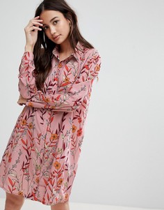 Платье-рубашка с цветочным принтом Glamorous - Розовый