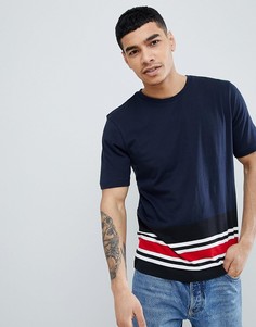 Темно-синяя футболка с полосками Tommy Hilfiger - Темно-синий