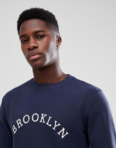 Свитшот с принтом Brooklyn Selected Homme - Темно-синий