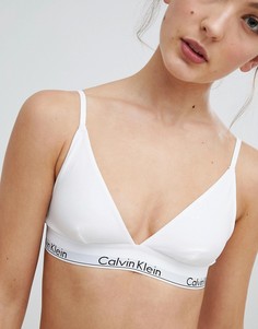 Бюстгальтер с треугольными чашечками и добавлением хлопка Calvin Klein Modern - Белый
