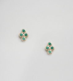 Серебряные серьги-гвоздики с позолотой 18 карат Shashi - Золотой