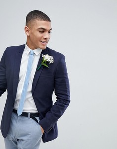 Темно-синий супероблегающий блейзер ASOS Wedding - Темно-синий