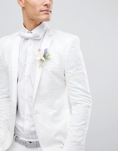 Приталенный блейзер с вышивкой ASOS DESIGN Wedding - Белый