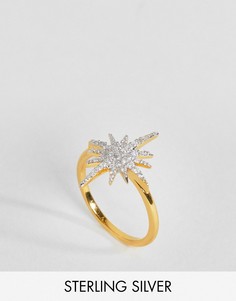 Серебряное кольцо с 14-каратной позолотой Carrie Elizabeth - Золотой