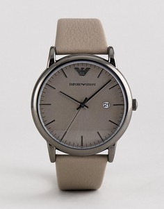 Серые часы с кожаным ремешком Emporio Armani AR11116 43 мм - Серый