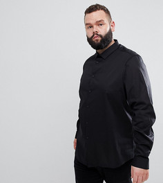 Черная эластичная рубашка классического кроя ASOS DESIGN Plus - Черный