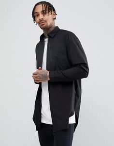 Длинная рубашка с молниями ASOS DESIGN - Черный