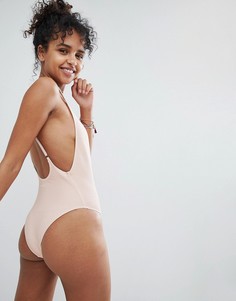 Слитный купальник в рубчик Billabong - Розовый
