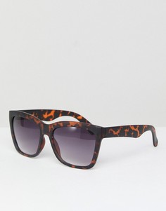Солнцезащитные очки в черепаховой квадратной оправе Jeepers Peepers - Коричневый