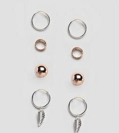 Набор из 4 пар серег Reclaimed Vintage Inspired эксклюзивно для ASOS - Мульти