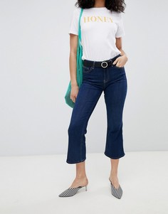 Укороченные расклешенные джинсы New Look - Синий