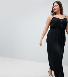 Платье макси с пуговицами New Look Curve - Черный