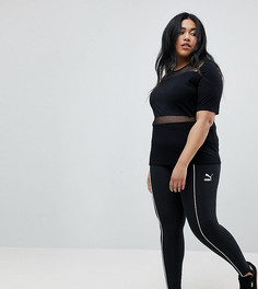 Черные леггинсы со штрипками Puma эксклюзивно для ASOS Plus - Черный