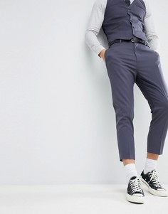 Синие зауженные брюки ASOS WEDDING - Синий