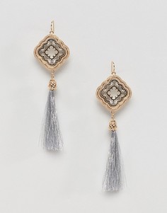 Серьги с металлическими кисточками и филигранной отделкой ASOS DESIGN - Золотой