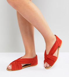 Летние замшевые туфли для широкой стопы ASOS JANEL - Красный