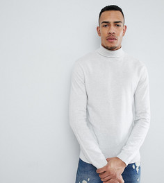 Серый хлопковый джемпер с отворачивающимся воротником ASOS TALL - Серый