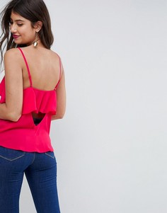 Топ с оборками и открытой спиной ASOS DESIGN - Фиолетовый