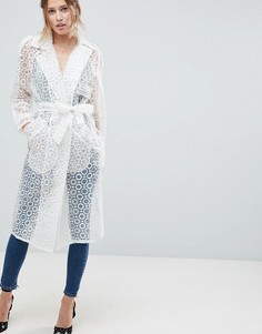 Пальто с поясом ASOS - Белый