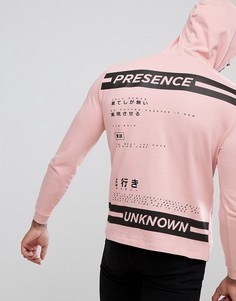 Худи розового цвета с принтом на спине ASOS - Розовый