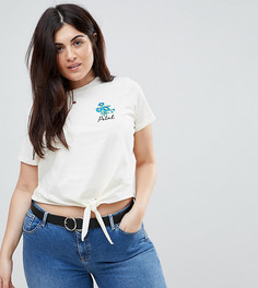 Укороченная футболка ASOS CURVE - Кремовый
