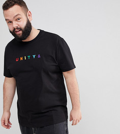 Футболка с вышивкой ASOS x GLAAD PLUS - Черный