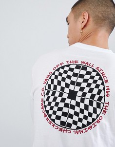 Белый лонгслив с шахматным узором Vans VA3H77WHT - Белый