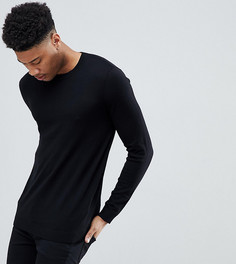 Черный хлопковый джемпер с круглым вырезом ASOS DESIGN Tall - Черный