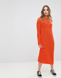 Платье макси в стиле кроше ASOS - Оранжевый