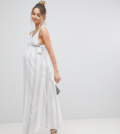 Пляжное платье макси в полоску ASOS Maternity - Мульти