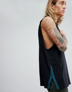 Черная майка с контрастной отделкой разрезов по бокам ASOS DESIGN - Мульти
