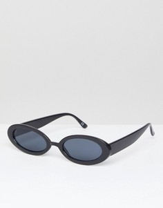 Солнцезащитные очки в небольшой овальной оправе ASOS - Черный