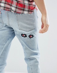 Светлые джинсы скинни с вышивкой ASOS DESIGN - Синий