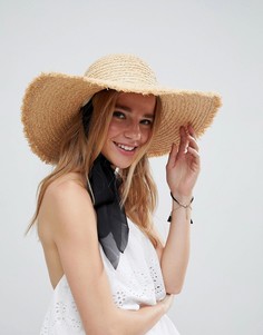 Соломенная шляпа с широкими полями ASOS - Бежевый