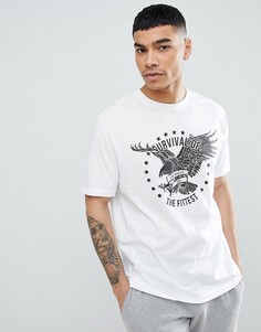Свободная футболка с принтом орла ASOS DESIGN - Белый