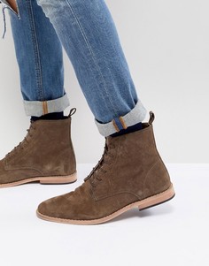 Серо-коричневые замшевые ботинки на шнуровке ASOS DESIGN - Светло-бежевый