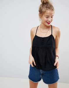 Укороченный топ на бретелях с пуговицами ASOS DESIGN - Черный