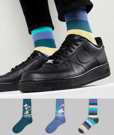 Набор из 5 пар носков с полосками и принтом ASOS DESIGN - Мульти