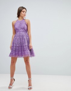 Кружевное платье мини для выпускного ASOS - Фиолетовый