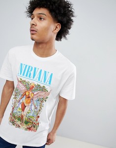 Длинная футболка с принтом ASOS DESIGN Nirvana In Utero - Белый