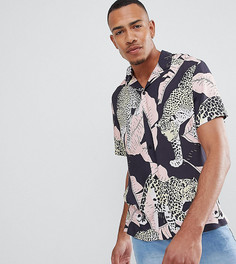Оверсайз-рубашка с принтом и отложным воротником ASOS DESIGN Tall - Серый